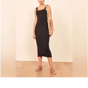 Reformation Black Midi Dress